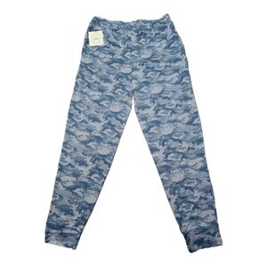 NWT Ande NEW YORK Cozy Super Soft Lounge Pajama Pants Camo Blue Stretch size med